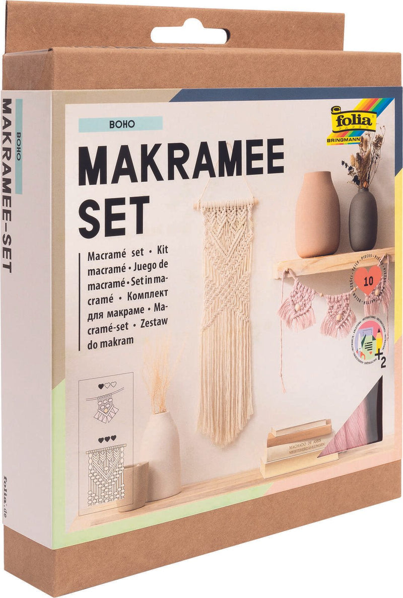 folia Makramee-Set natur, rosé