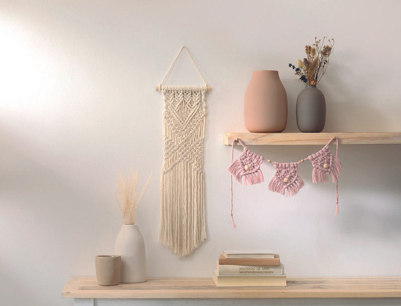 folia Makramee-Set natur, rosé