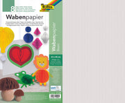 folia Wabenpapier gelb, grün, weiß, orange, flieder, blau, braun, rot