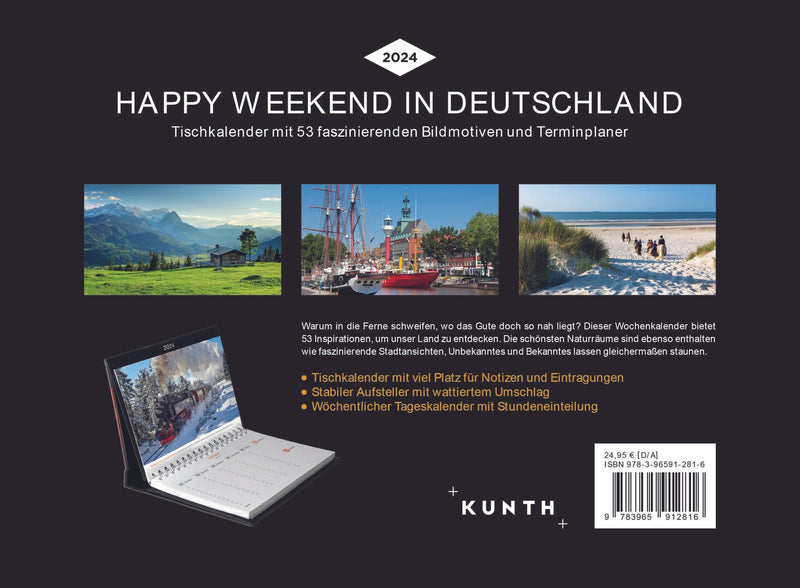 Kunth Tischquerkalender KUNTH Tischkal.Deutschland 24