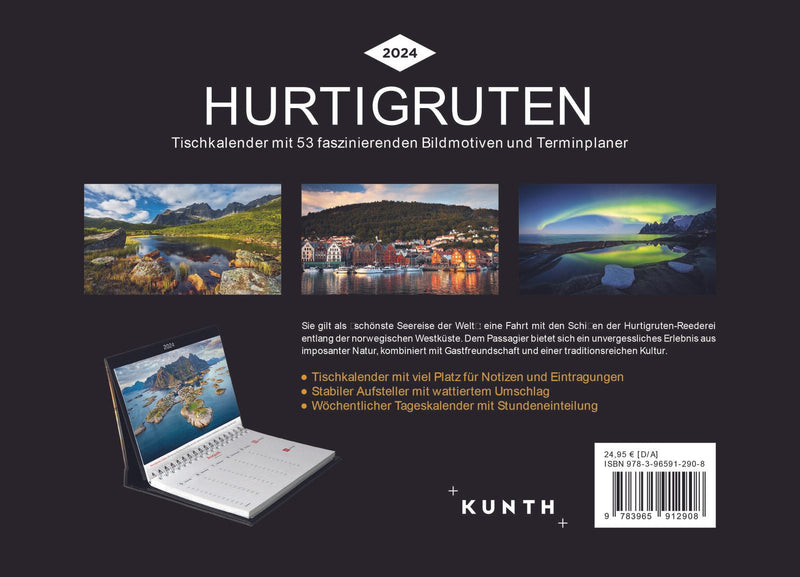 Kunth Tischquerkalender Hurtigruten 24