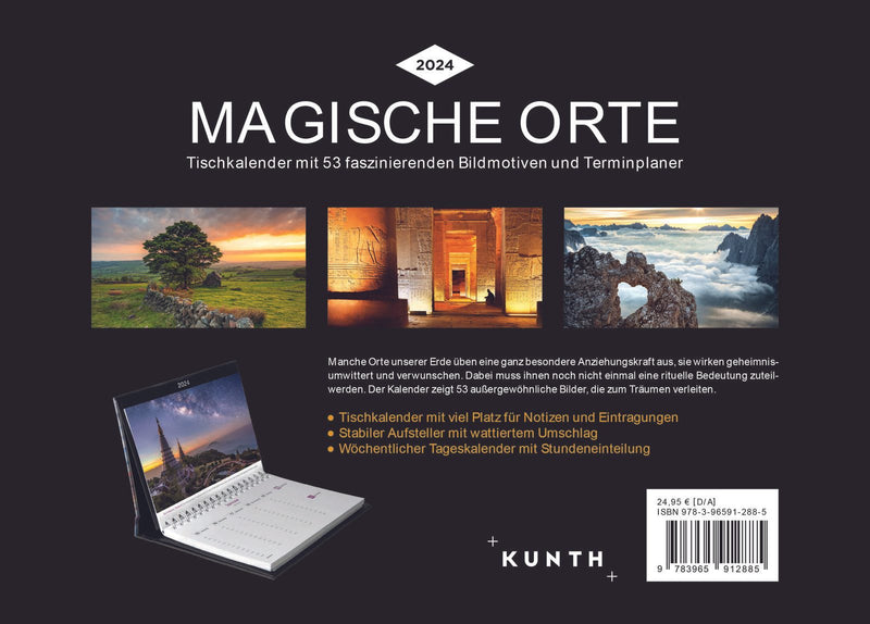 Kunth Tischquerkalender Magische Orte 2024