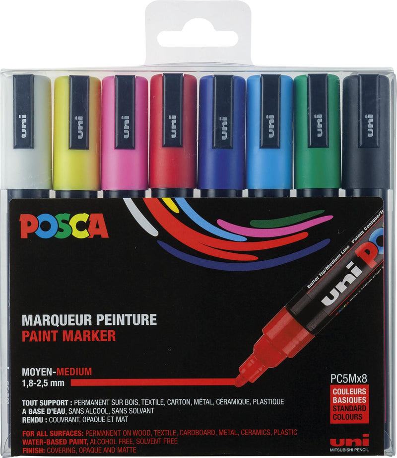 uni-ball POSCA PC-5M Acrylstift 1.8 - 2.5 mm Mehrfarbig