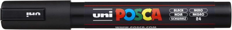uni-ball POSCA PC-5M Acrylstift 1.8 - 2.5 mm Schwarz