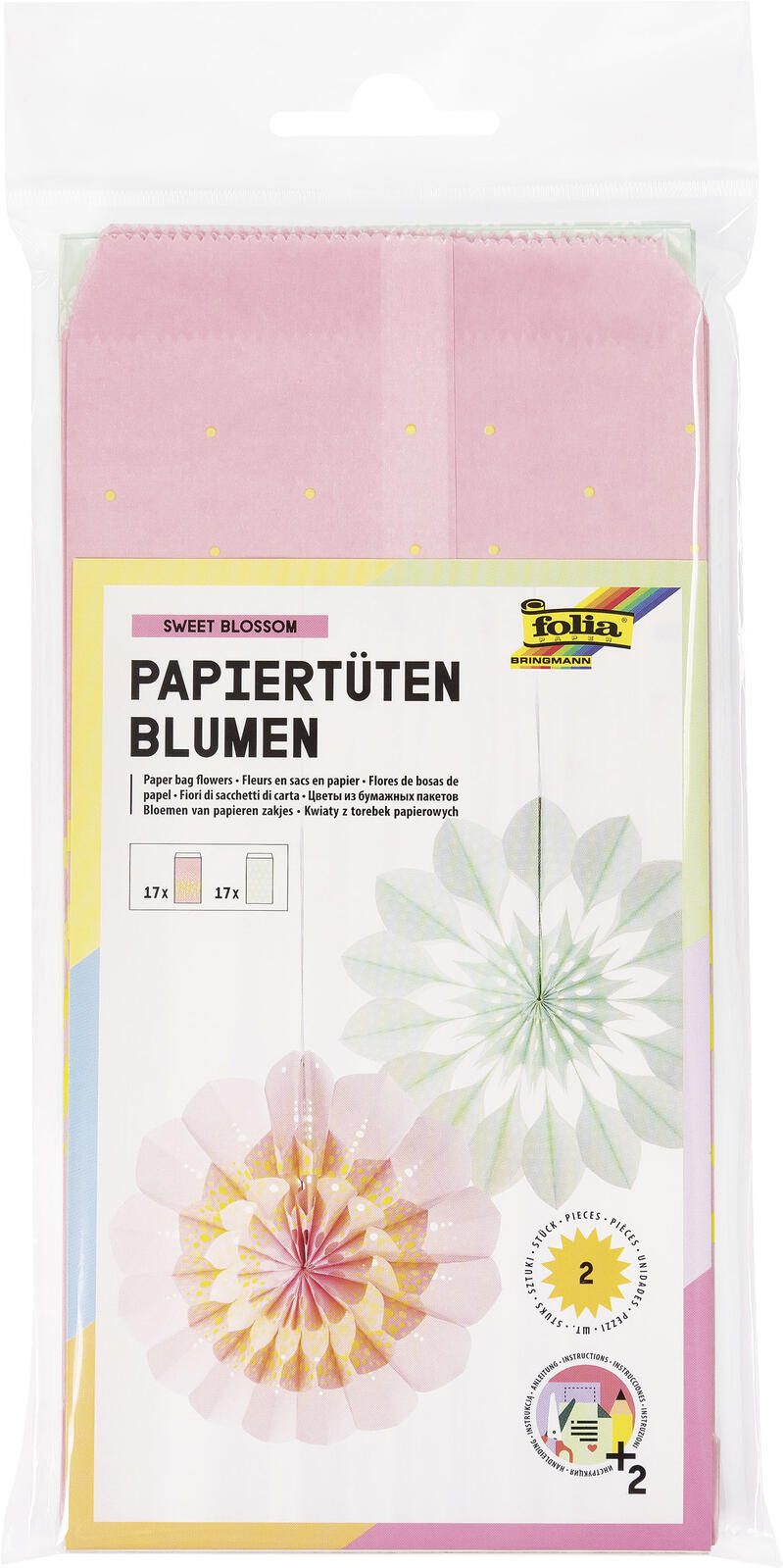 folia Papiertüten rosa/mint