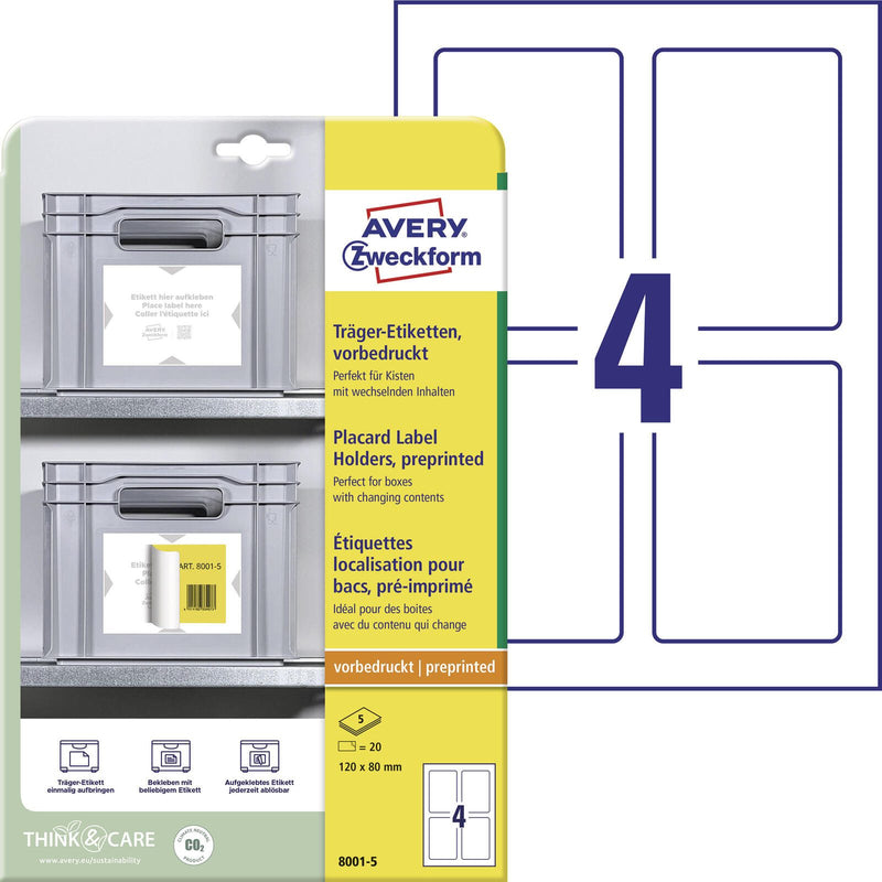 AVERY Zweckform Träger-Etiketten 80,0 x 120,0 mm