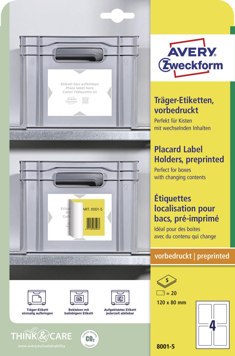 AVERY Zweckform Träger-Etiketten 80,0 x 120,0 mm