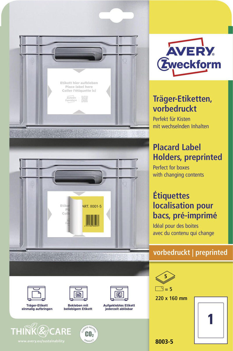 AVERY Zweckform Träger-Etiketten 160,0 x 220,0 mm