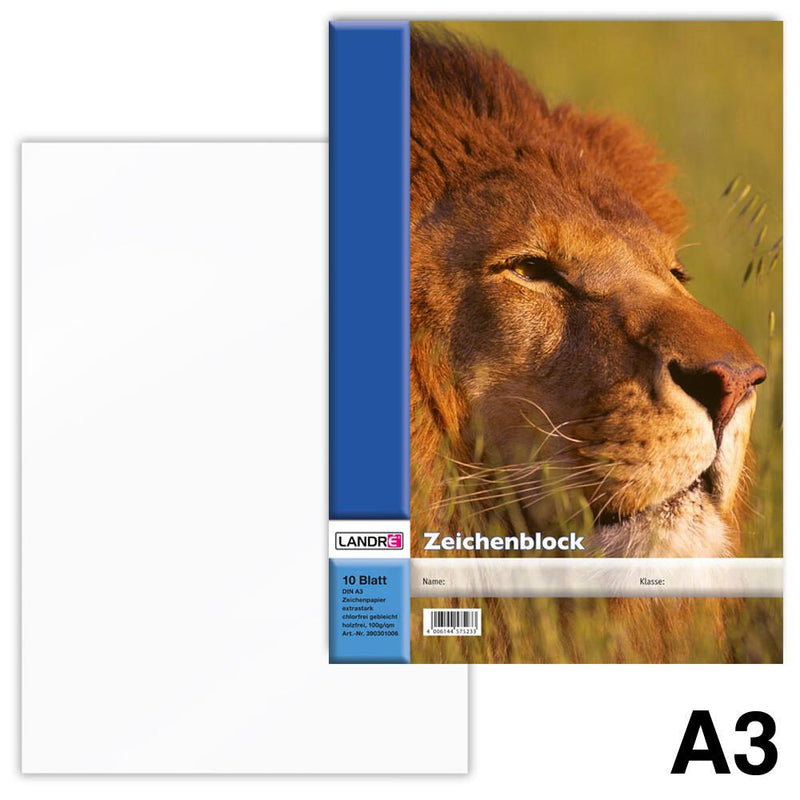 LANDRÉ® Zeichenblock DIN A3 10 Blatt