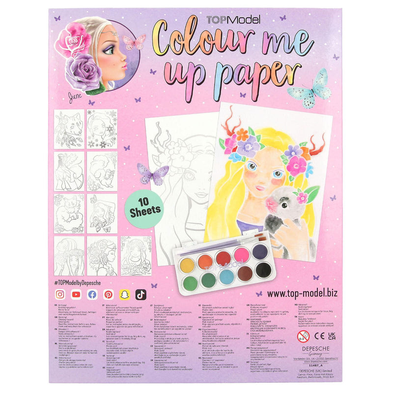 DEPESCHE Wasserfarbkasten 10 Bogen Aquarell-Papier, 2 Pinsel und eine anschauliche Anleitung mit Farbkunde