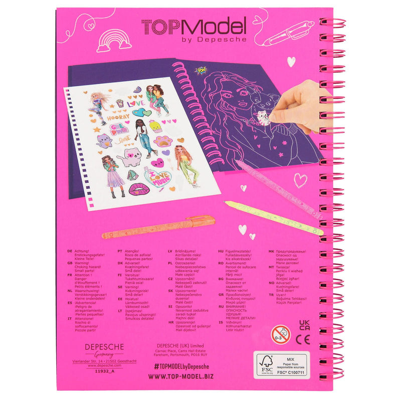 DEPESCHE TOPModel Neon Doodle Malbuch
