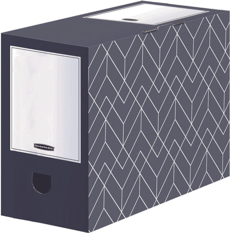 5 Bankers Box Archivboxen Bankers Box Décor Serie mitternachtsblau/weiß 15,0 x 34,5 x 25,3 cm