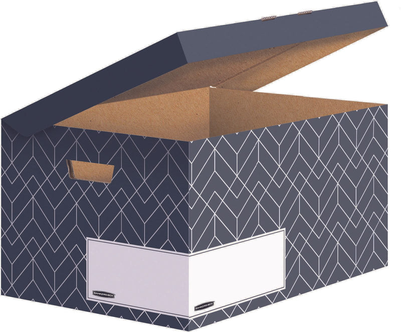 5 Bankers Box Archivboxen Bankers Box Décor Serie mitternachtsblau/weiß 36,7 x 57,0 x 29,5 cm