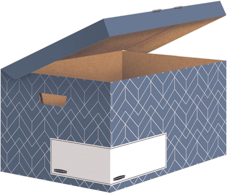 5 Bankers Box Archivboxen Bankers Box Décor Serie schieferblau/weiß 36,7 x 57,0 x 29,5 cm
