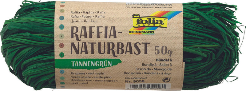 folia Geschenkbänder Raffia-Naturbast hellgrün