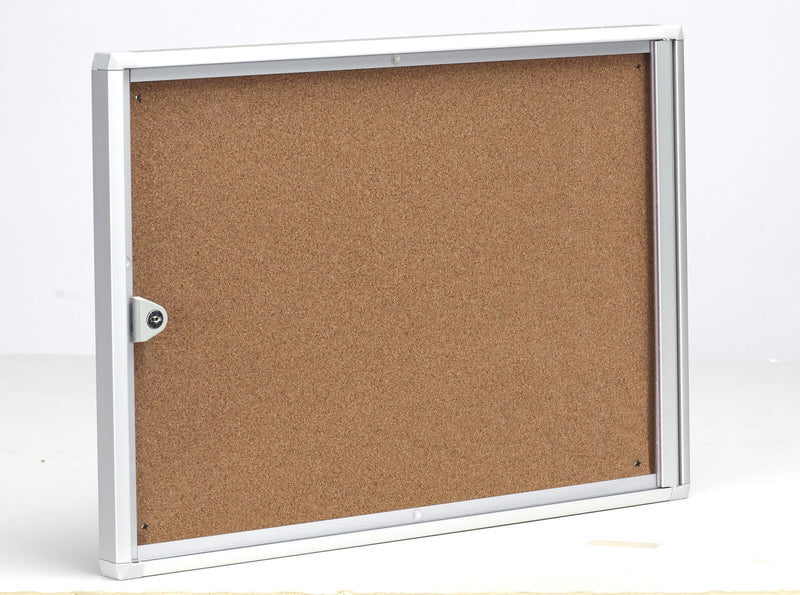 Showdown® Displays Economy XS Kork Schaukasten 2x DIN A4 keine-Fach silber