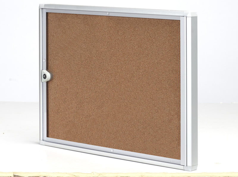 Showdown® Displays Economy XS Kork Schaukasten 2x DIN A4 keine-Fach silber