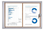 Showdown® Displays Economy XS Kork Schaukasten 2x DIN A4 keine-Fach silber