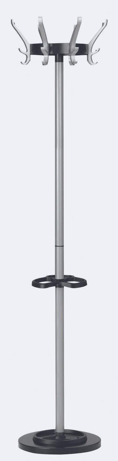 unilux Kleiderständer Cypres grau 34,0 x 170,0 cm 24 Haken