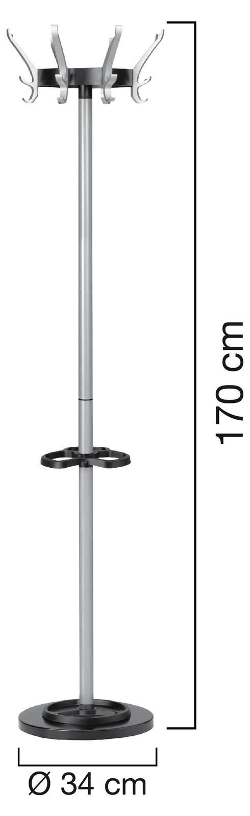 unilux Kleiderständer Cypres grau 34,0 x 170,0 cm 24 Haken