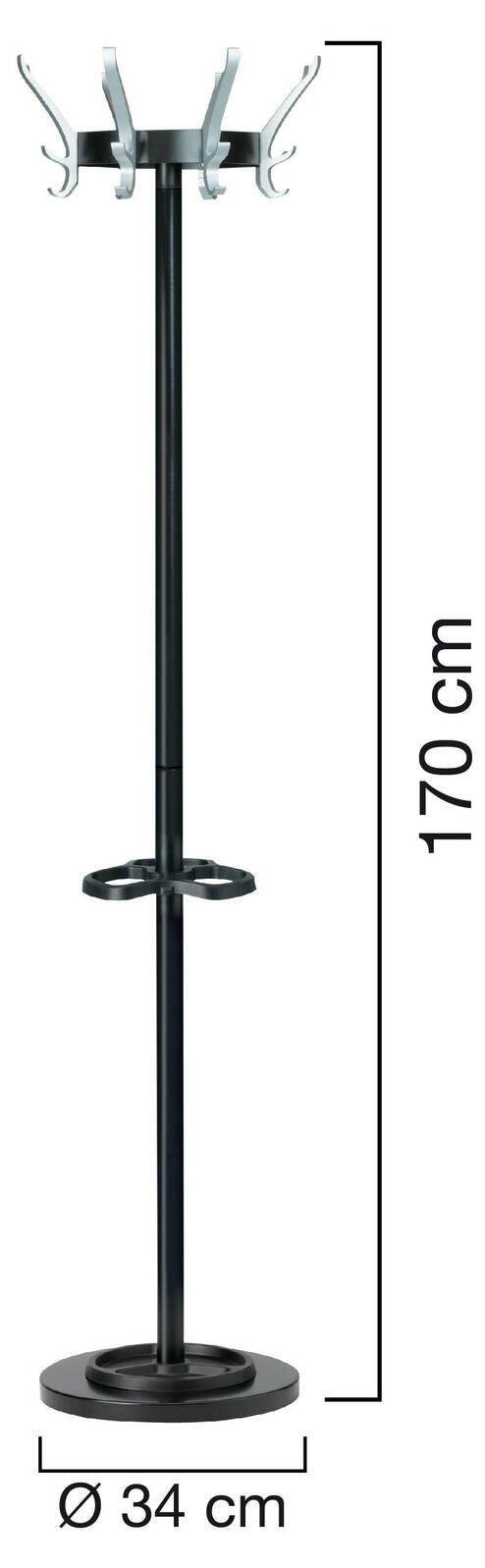 unilux Kleiderständer Cypres schwarz 34,0 x 170,0 cm 24 Haken