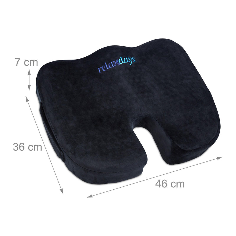 relaxdays Sitzkissen Orthopädisch schwarz