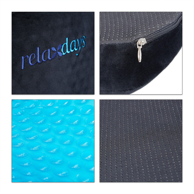 relaxdays Sitzkissen Orthopädisch schwarz