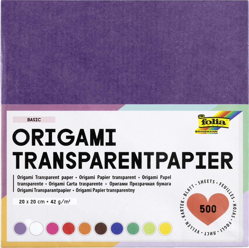 folia Faltblätter transparent 20 x 20 cm mehrfarbig 500 Blatt