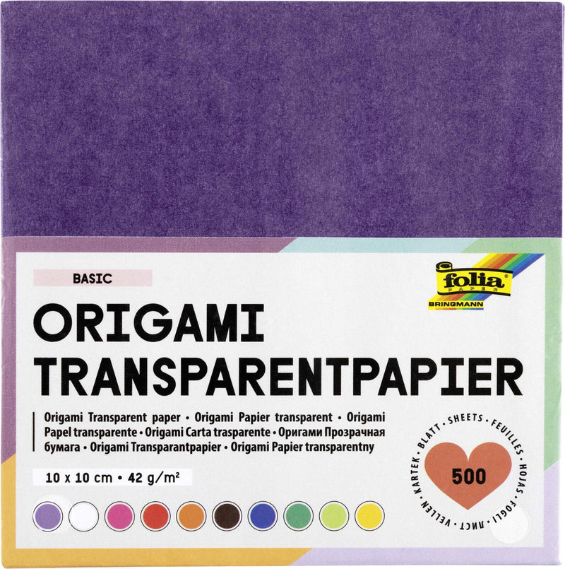 folia Faltblätter transparent 10 x 10 cm mehrfarbig 500 Blatt