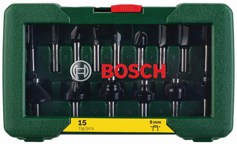 BOSCH Fräser-Set 15-teilig 8 mm