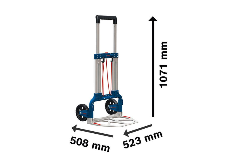 BOSCH Professional 0A00 L-BOXX Sackkarre 52,3 cm x 50,8 cm x 107,1 cm (ausgeklappt) bis 125 kg
