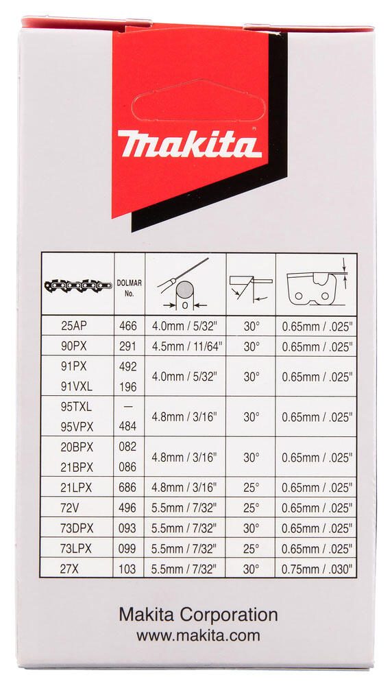 makita 191H08-4 Sägekette 10' / 25 cm, 3/8', 1,3 mm