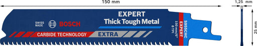 BOSCH EXPERT ‘Thick Tough Metal’ S 955 CHC Säbelsägeblätter 10 St.