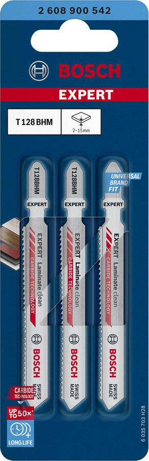 BOSCH EXPERT Laminate Clean T128BHM Stichsägeblätter 3 St.