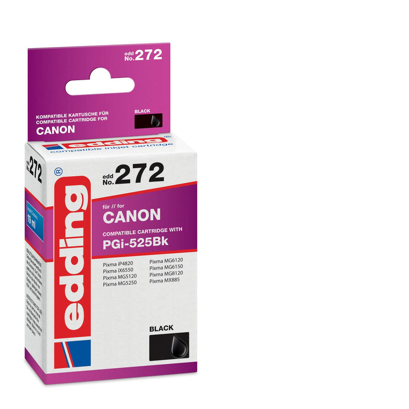 edding Druckerpatrone EDD-272 schwarz kompatibel zu Canon PGI-525 BK