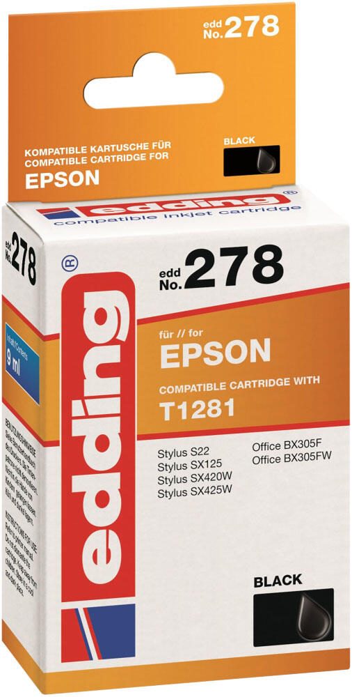 edding Druckerpatrone EDD-278 schwarz kompatibel zu EPSON T1281M