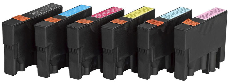 edding Druckerpatronen EDD-601 schwarz, cyan, magenta, gelb, light cyan, light magenta kompatibel zu EPSON T0807, 6er-Se