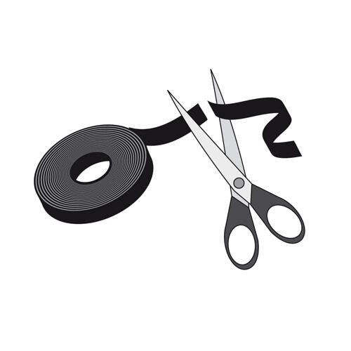 LABEL THE CABLE Klettband rot, gelb, schwarz, blau