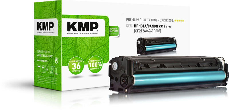 KMP Toner H-T174 gelb kompatibel zu HP 131A; Canon 731Y(CF212A; 6269B002)