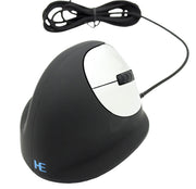 r-go HE Ergo Vertical Mouse Größe M rechts Maus ergonomisch kabelgebunden schwarz, silber