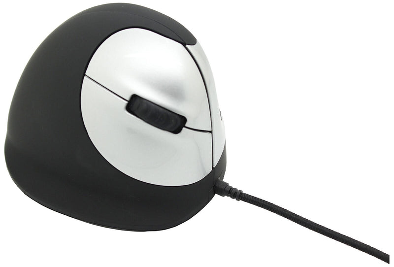 r-go HE Ergo Vertical Mouse Größe M rechts Maus ergonomisch kabelgebunden schwarz, silber