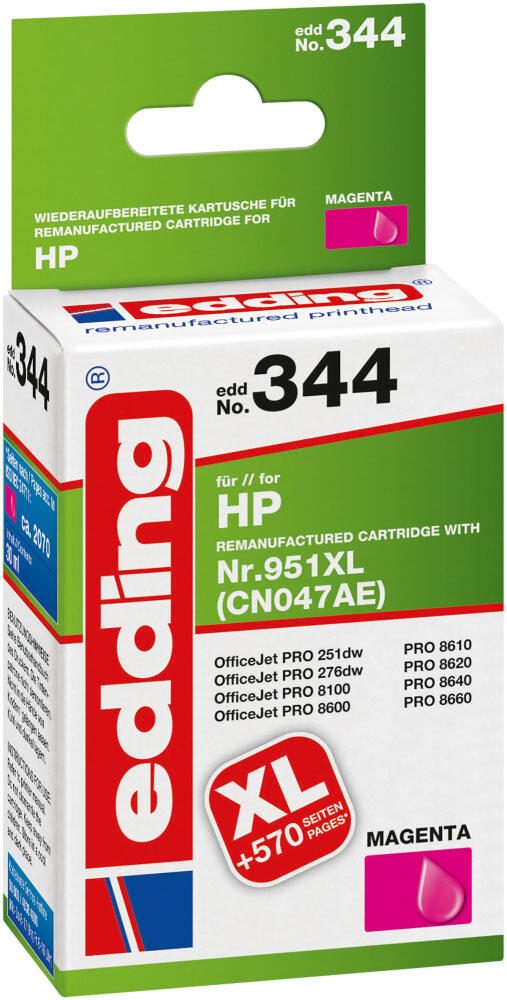 edding Druckerpatrone EDD-344 magenta kompatibel zu HP 951XL (CN047AE)