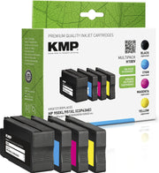 KMP Druckerpatronen H100V schwarz, cyan, magenta, gelb kompatibel zu HP 950XL/951XL (C2P43AE), 4er-Set