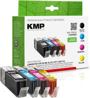 KMP Druckerpatronen C107PIXV schwarz, cyan, magenta, gelb kompatibel zu Canon PGI-570 XL PGBK, CLI-571 XL C/M/Y, 4er-Set