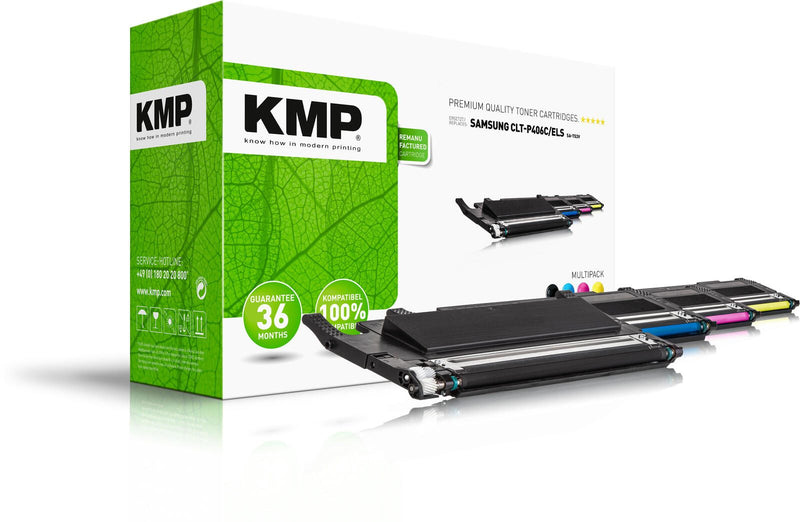 KMP Toner SA-T53V schwarz, cyan, magenta, gelb kompatibel zu SAMSUNG CLT-P406C (SU375A), 4er-Set