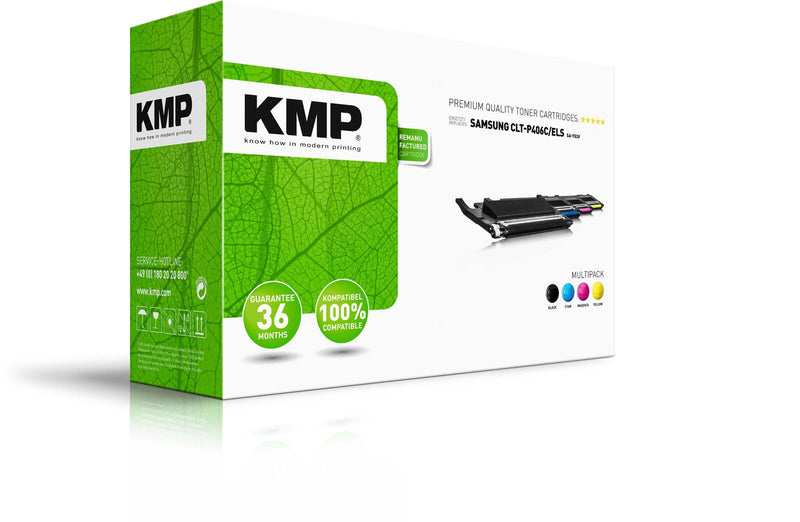 KMP Toner SA-T53V schwarz, cyan, magenta, gelb kompatibel zu SAMSUNG CLT-P406C (SU375A), 4er-Set