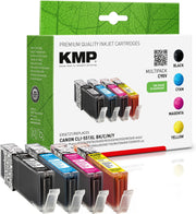 KMP Druckerpatronen C90V schwarz, cyan, magenta, gelb kompatibel zu Canon CLI-551 XL BK/C/M/Y, 4er-Set