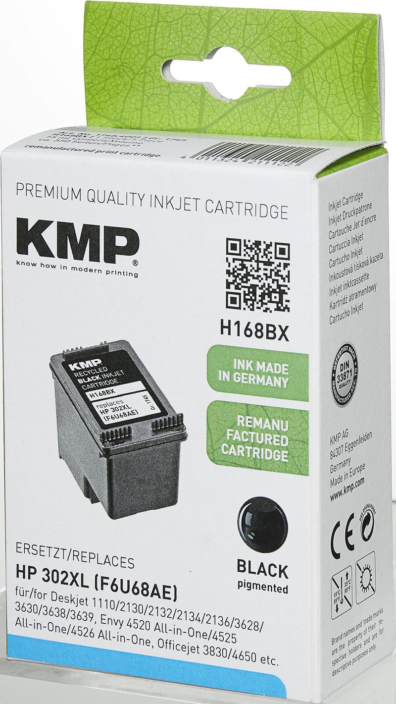 KMP Druckerpatrone H168BX schwarz kompatibel zu HP 302XL (F6U68AE)