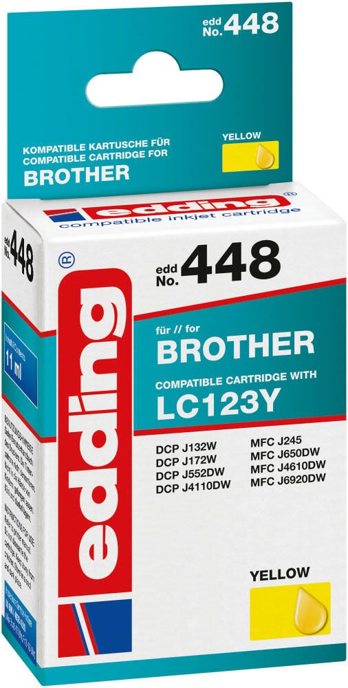 edding Druckerpatrone EDD-448 gelb kompatibel zu brother LC-123Y