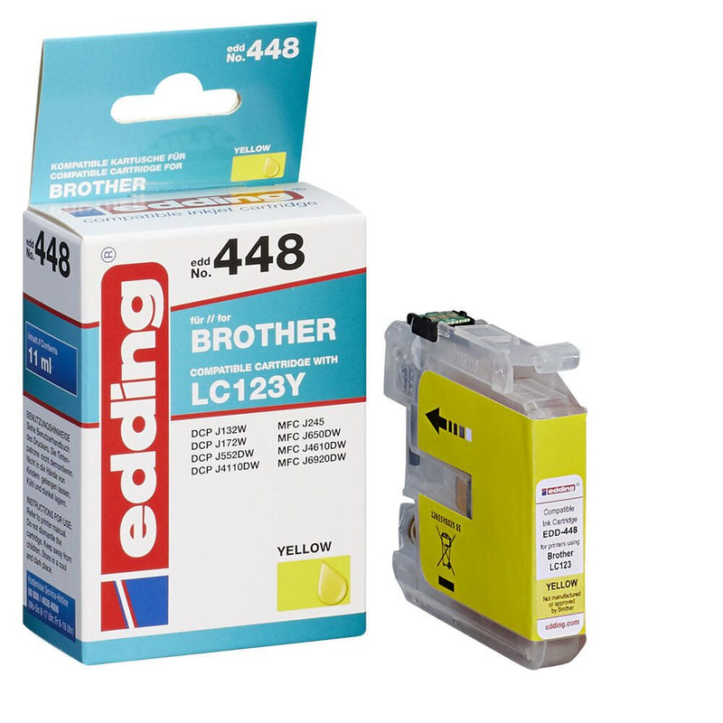 edding Druckerpatrone EDD-448 gelb kompatibel zu brother LC-123Y